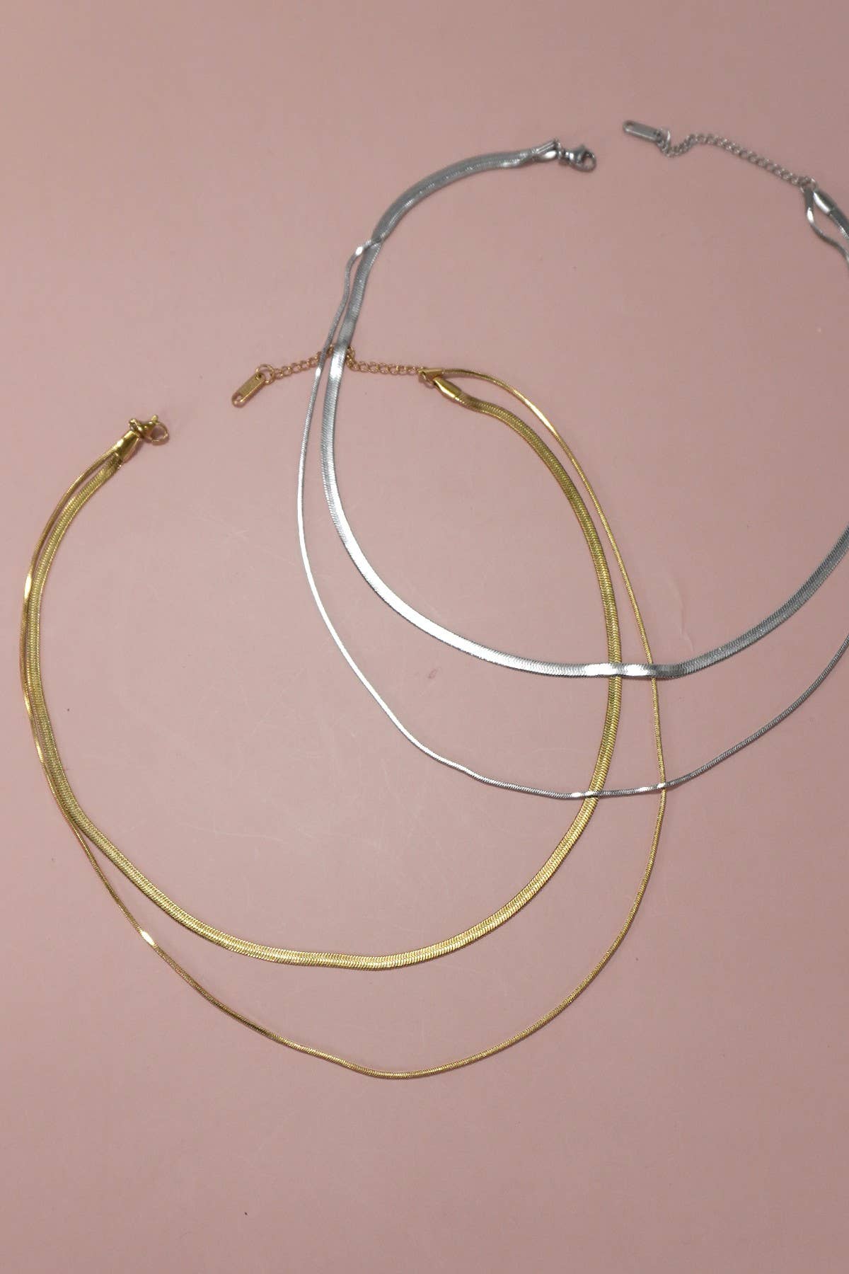STAINLESS STEEL TARNISH FREE MULTI LAYER NECKLACE | 40NK315 - Ember Boutique
