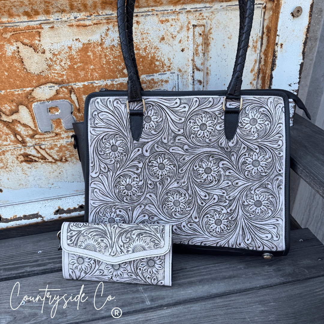 Sterling Ranch Tooled Leather Purse - Ember Boutique