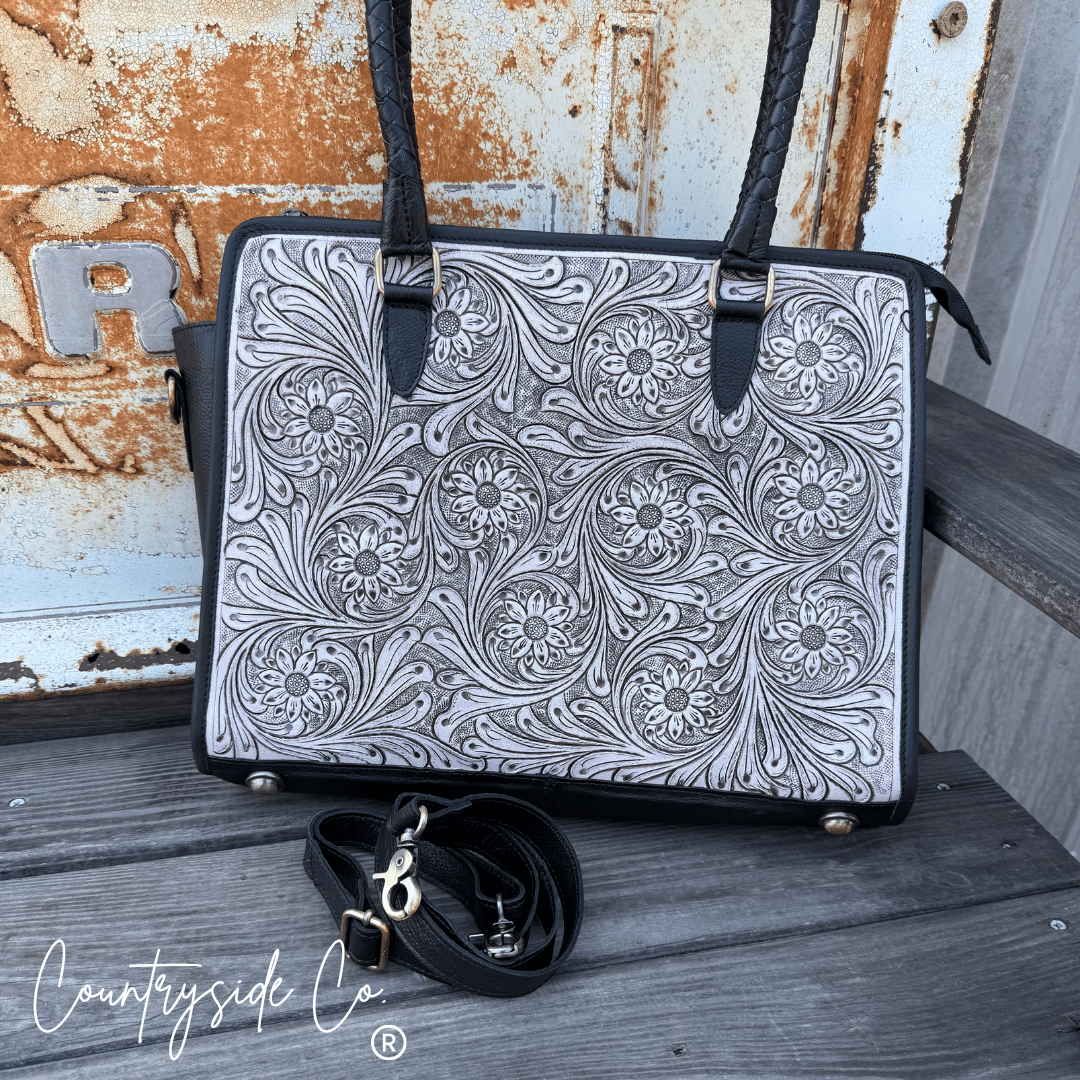 Sterling Ranch Tooled Leather Purse - Ember Boutique