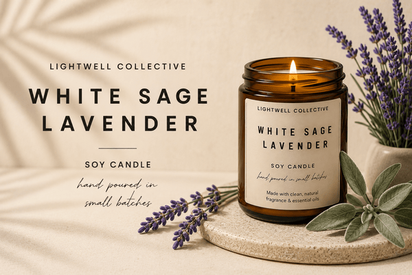 White Sage Lavender Candle - Lightwell Collective - Ember Boutique