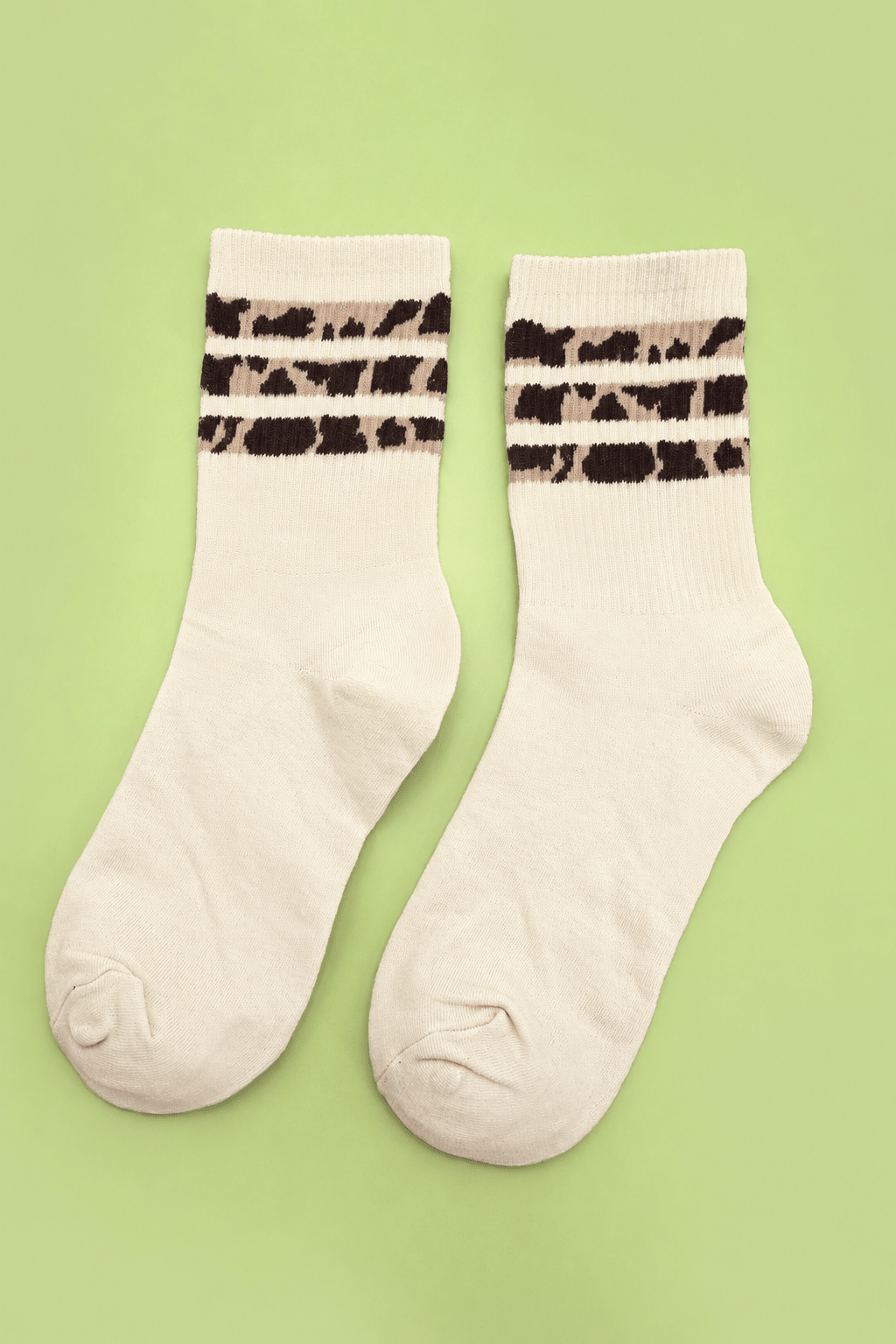 WOMAN ANIMAL LEOPARD HALF CREW THROWBACK SOCKS | 40S02071 - Ember Boutique