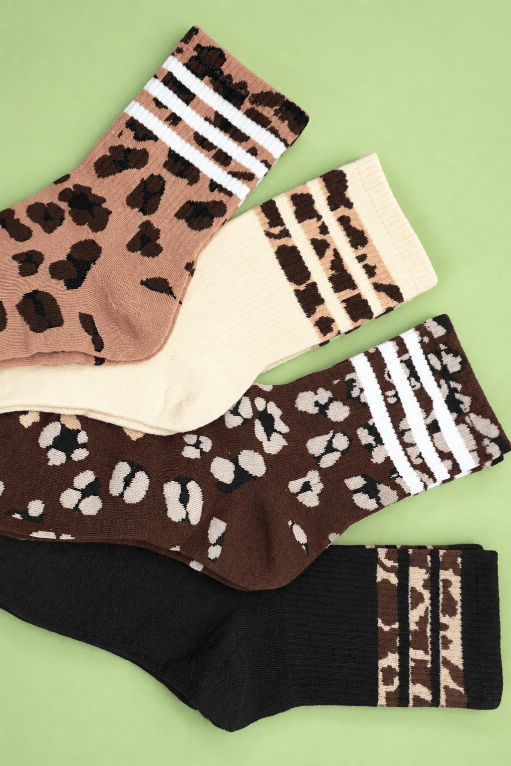 WOMAN ANIMAL LEOPARD HALF CREW THROWBACK SOCKS | 40S02071 - Ember Boutique