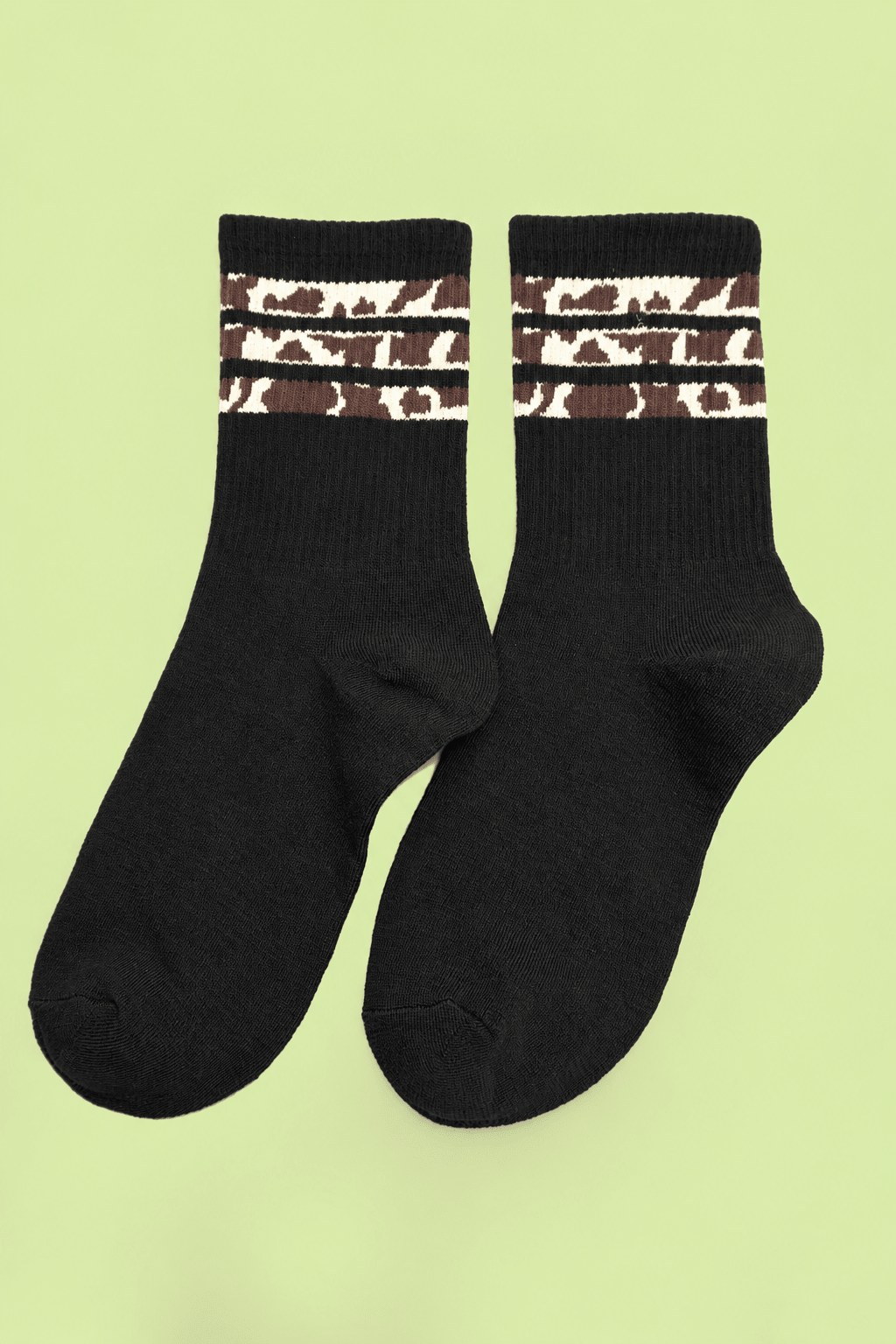 WOMAN ANIMAL LEOPARD HALF CREW THROWBACK SOCKS | 40S02071 - Ember Boutique
