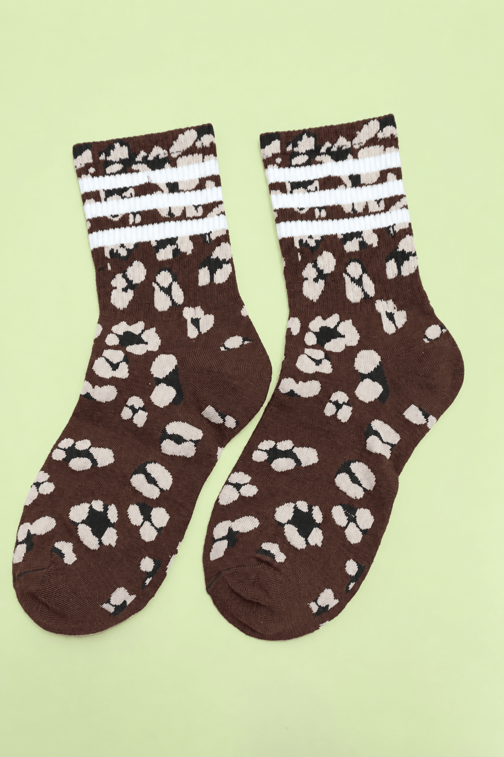 WOMAN ANIMAL LEOPARD HALF CREW THROWBACK SOCKS | 40S02071 - Ember Boutique