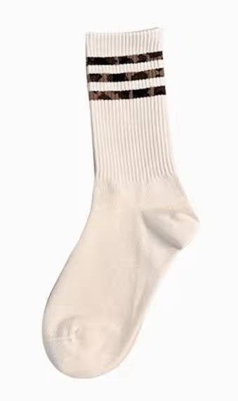 WOMAN ANIMAL LEOPARD HALF CREW THROWBACK SOCKS | 40S02071 - Ember Boutique